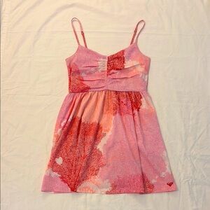 Roxy adjustable straps coral reef Polyester lightweight pink/red dress Small
